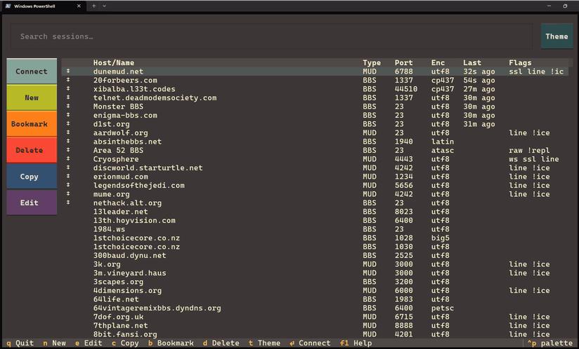 Video recording showing off TUI controls of Telix