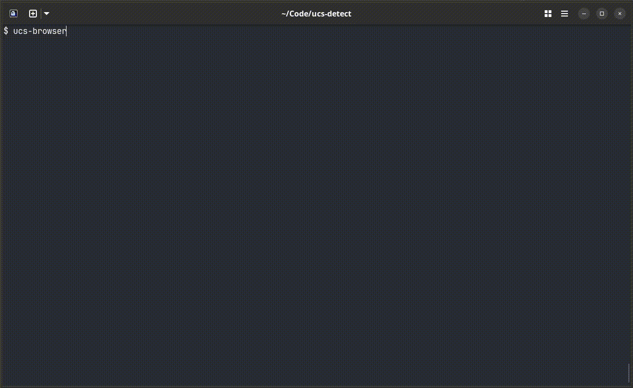 video demonstration of running ucs-detect